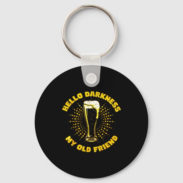 Hello darkness old friend irish funny drinking bee key ring (Front)