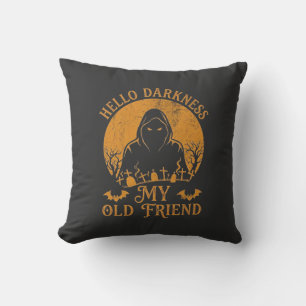 Hello Darkness Old Friend Reaper Orange Moon Grave Cushion