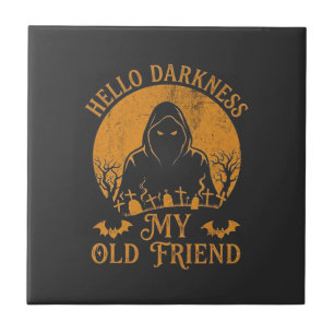 Hello Darkness Old Friend Reaper Orange Moon Grave Tile