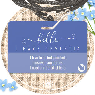 hello dementia awareness and emergency contact ID badge