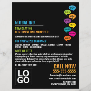 Hello Design, Translator & Interpreter Flyer