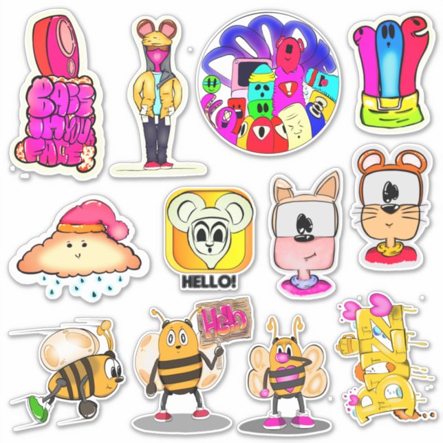 Hello Designer Sticker Set 1 (Front)