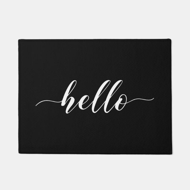 Hello Doormat - Black (Front)
