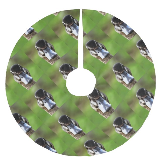 Hello Ducky Quirky Duck Portrait Brushed Polyester Tree Skirt (Front)