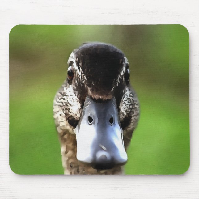 Hello Ducky Quirky Duck Portrait Mouse Mat (Front)