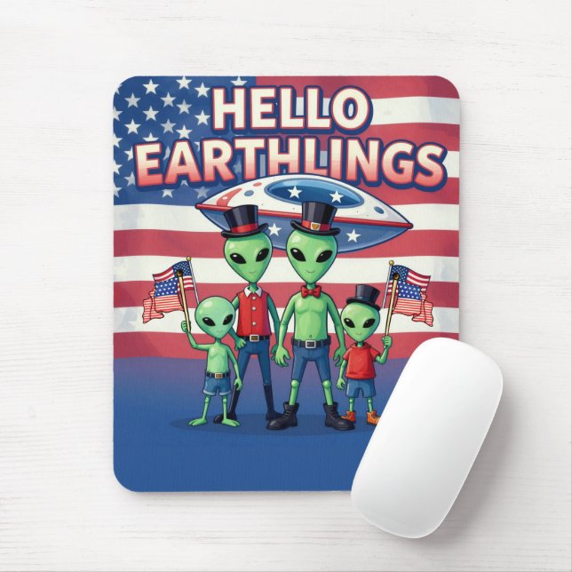 Hello Earthlings Mouse Mat (With Mouse)