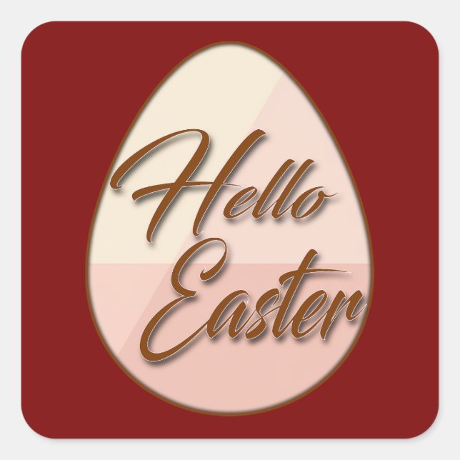 Hello Easter – Minimal Egg Design - Autocolante Square Sticker (Front)