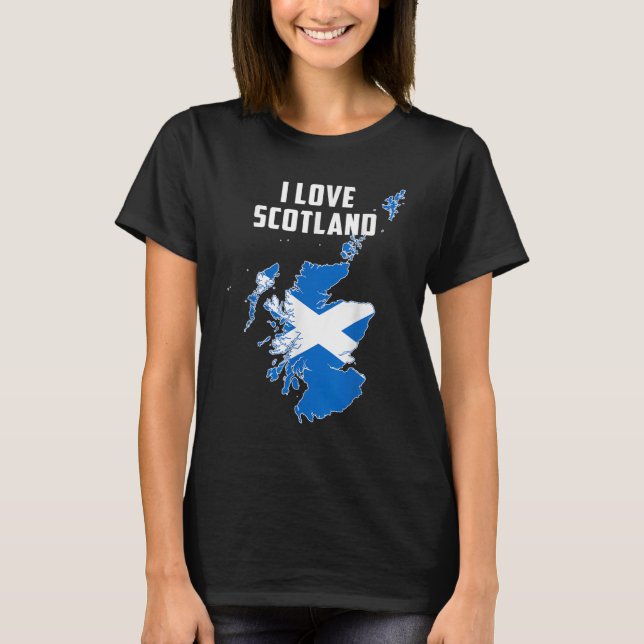 Hello Edinburgh I Love Scotland Map Flag Proud Sco T-Shirt (Front)