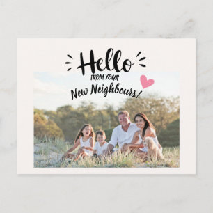Hello,Editable We're New to the Neighborhood Postcard