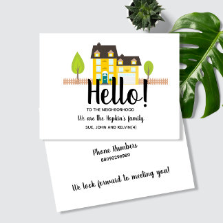 Hello,Editable We're New to the Neighborhood Postcard