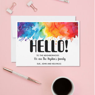 Hello, Editable We're New to the Neighbourhood Invitation