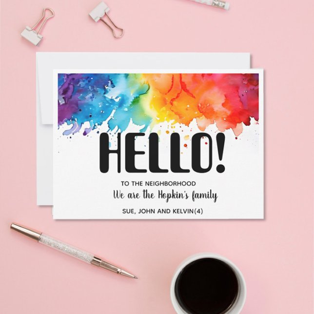 Hello, Editable We're New to the Neighbourhood Invitation (Creator Uploaded)