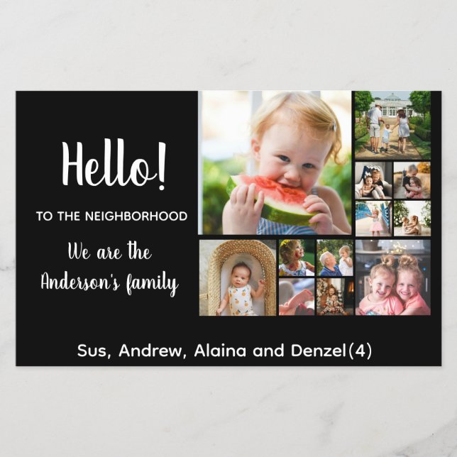 Hello,Editable We're New to the Neighbourhood phot Flyer (Front)
