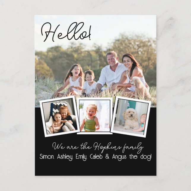 Hello Editable We're New to the Neighbourhood phot Postcard (Front)