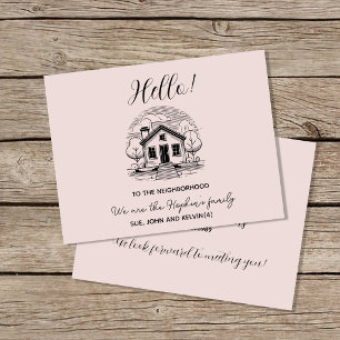 Hello,Editable We're New to the Neighbourhood phot Postcard