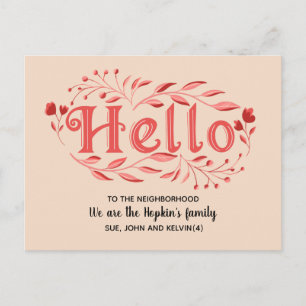 Hello, Editable We're New to the Neighbourhood  Po Postcard