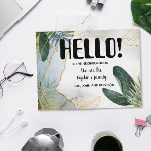 Hello, Editable We're New to the Neighbourhood Postcard