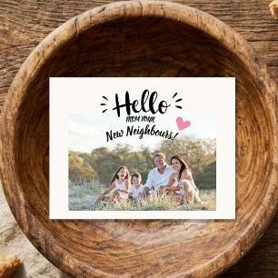 Hello,Editable We're New to the Neighbourhood Postcard