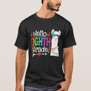 Hello Eighth Grade Llama Back To School First Day T-Shirt