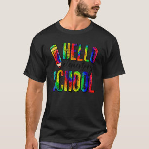Hello Elementary School Tie Dye Student Back To Sc T-Shirt
