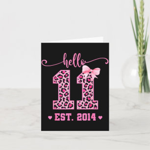 Hello Eleven Est 2014 Coquette Bow 11th Birthday G Card