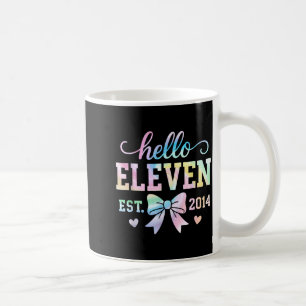 Hello Eleven Est 2014 Coquette Bow 11th Birthday G Coffee Mug