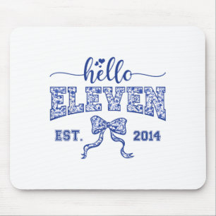 Hello Eleven Est 2014 Coquette Bow 11th Birthday G Mouse Mat