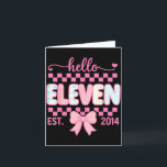 Hello Eleven Est 2014 Coquette Bow Happy 11th Birt Card<br><div class="desc">Hello Eleven Est 2014 Coquette Bow Happy 11th Birthday Girl</div>