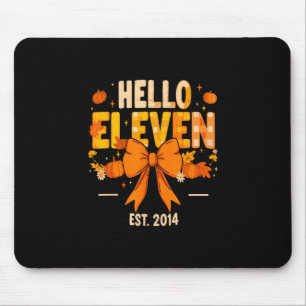 Hello Eleven Est 2014 Coquette Bow Pumpkin Fall 11 Mouse Mat