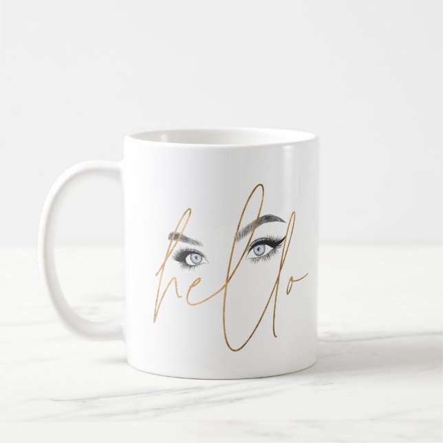 Hello Eyes Coffee Mug (Left)