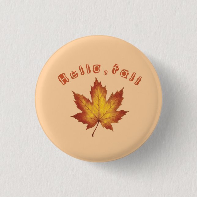 Hello Fall 3 Cm Round Badge (Front)