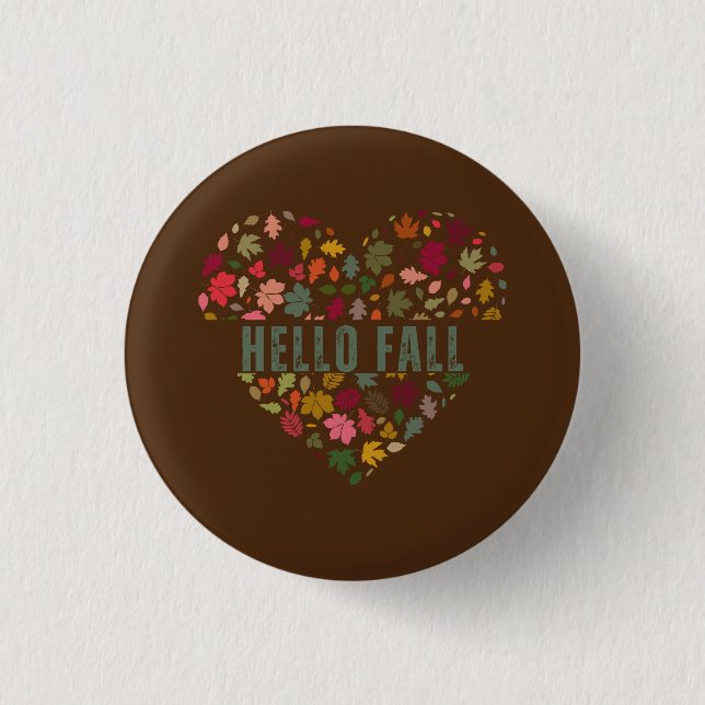 Hello Fall Art 3 Cm Round Badge (Front)