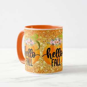 Hello Fall Autumn Customise Colour Mug