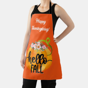 Hello Fall Autumn Customise Text and Colour Apron