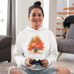 Hello Fall , Autumn Fall Vibes Hoodie