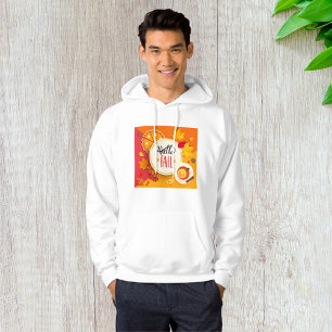 Hello Fall Autumn Leaves And Drink Hoodie