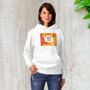 Hello Fall Autumn Leaves and Pumpkin Pie  Hoodie