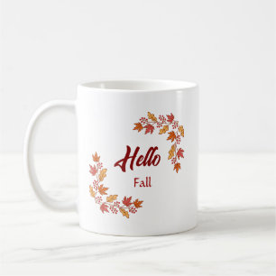 Hello Fall Autumn Leaves – Cosy Seasonal Accent Coffee Mug