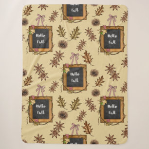 Hello Fall – Autumn Leaves Pattern for Cosy Season Sherpa Blanket