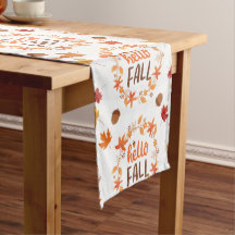 Hello Fall Autumn Leaves Seamless Pattern