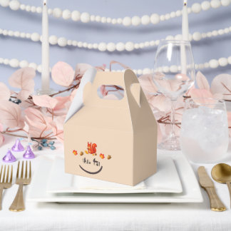 Hello Fall Autumn Party Favour Box, Cute Fall Leav Box