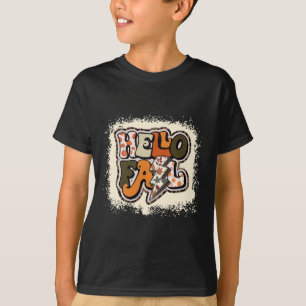 Hello Fall Autumn Vibes Retro Groovy T-Shirt