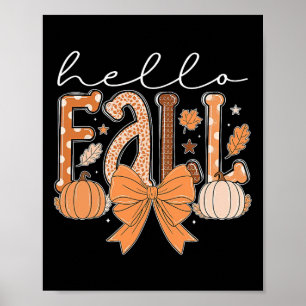 Hello Fall Autumn Vibes Thanksgiving Holiday Men W Poster
