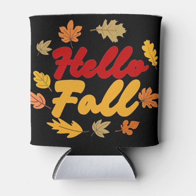 Hello Fall Can Cooler (Front)