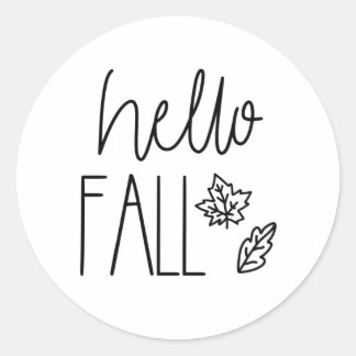 Hello Fall Classic Round Sticker