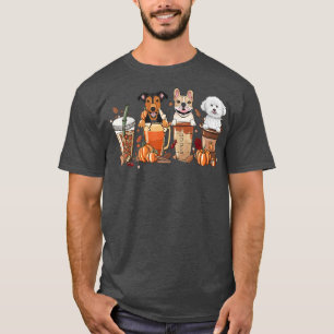 Hello Fall Coffee Dog Pumpkin SeasonHello Autumn T-Shirt