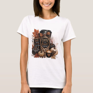 Hello Fall Coffee Lover Autumn Pumpkin Cosy Coffee T-Shirt