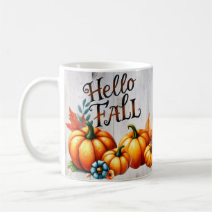 Hello Fall Colourful pumpkins Coffee Mug