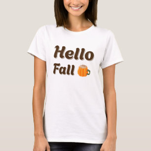 Hello Fall - Cosy Coffee Autumn Design T-Shirt