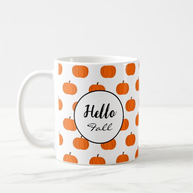 Hello Fall-Elegant Festive Cosy Autumn Coffee Mug (Left)